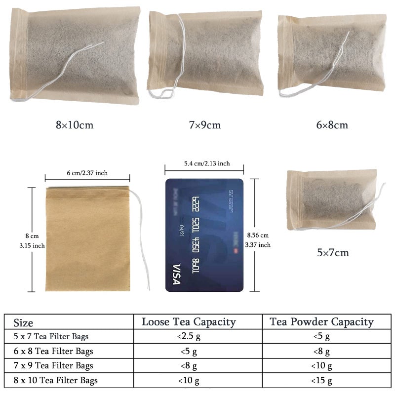 NEPAK 600 Pcs Disposable Tea Bags with Drawstring,Tea Filter Bags,Empty Tea Bags for Loose Leaf Tea(2.36 x 3.15 inch) - Image 3